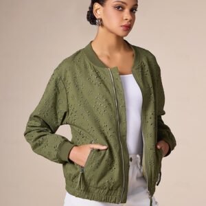 100% Cotton Embroidered Bomber Zipper Crew Neck Jacket Ador Olive 2025 $82.00 XS S M L XL 2XL 3XL 4XL