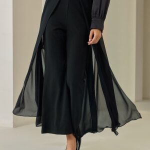 Chiffon Full Length Elegant Casual Daily Pants Ador Black 2025 $33.00 XS S M L XL 2XL 3XL 4XL