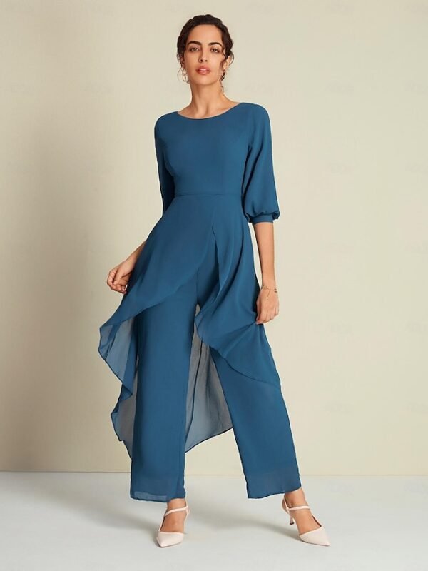 Chiffon Irregular Hem Wedding Guest Wide Leg Jumpsuit Ador Blue 2025 $49.00 XS S M L XL 2XL 3XL 4XL