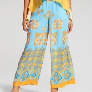 Satin Bohemia Wide Leg Pocket Pants Ador Orange Yellow 2025 $29.00 XS S M L XL 2XL 3XL 4XL