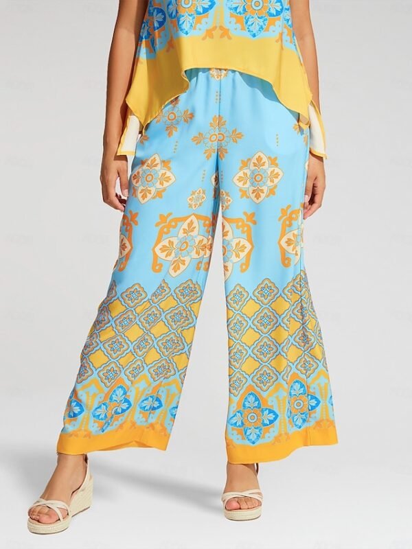 Satin Bohemia Wide Leg Pocket Pants Ador Orange Yellow 2025 $29.00 XS S M L XL 2XL 3XL 4XL