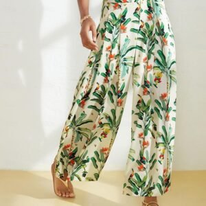 Satin Wide Leg Vacation Full Length Pants Ador Green 2025 $32.00 XS S M L XL 2XL 3XL 4XL