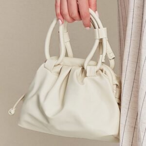 Women's Elegant Cream Handbag with Drawstring Closure – Stylish and Versatile Purse for Everyday Use Ador White Khaki Brown Black 2025 $22.00 XS S M L