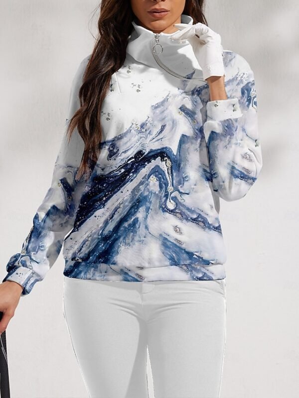 Women's Golf Pullover Sweatshirt Blue Long Sleeve Top Fall Winter Ladies Golf Attire Clothes Outfits Wear Apparel Ador Blue 2025 $59.00 XS S M L XL 2X